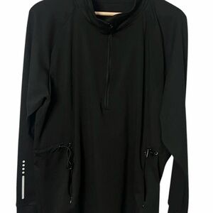 Black Women's Sweatshirt with Drawstring